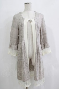 画像1: GRAMM / 透かしニットカーディガン  ピンクベージュ H-25-11-21-1054-HN-TO-KB-ZH