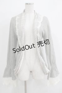 GRAMM / 透かしニットカーディガン  グレー H-25-11-21-1055-HN-TO-KB-ZH