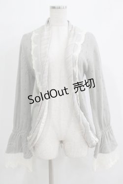 画像1: GRAMM / 透かしニットカーディガン  グレー H-25-11-21-1055-HN-TO-KB-ZH