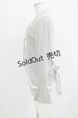 画像2: GRAMM / 透かしニットカーディガン  グレー H-25-11-21-1055-HN-TO-KB-ZH