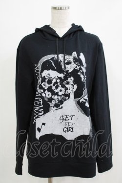 画像1: NOISE NOISE NOISE / プリントプルパーカー  ブラック H-25-11-21-1057-PU-TO-KB-ZH