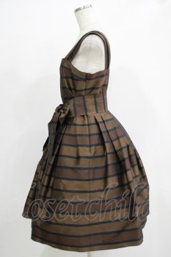 画像2: Jane Marple / ボーダージャガードのドレス  茶 H-25-11-21-1006-JM-OP-KB-ZH