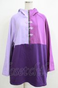 NieR Clothing / 配色チャイナプルパーカー  パープルMIX H-25-11-21-1059-PU-TO-KB-ZH