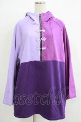 NieR Clothing / 配色チャイナプルパーカー  パープルMIX H-25-11-21-1059-PU-TO-KB-ZH
