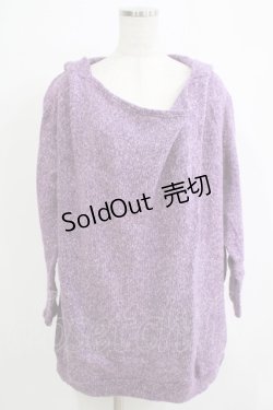 画像1: ALGONQUINS / うさみみフードニットプルパーカー  パープル H-25-11-21-1060-AL-TO-KB-ZH