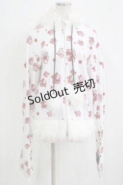 画像1: HANGRY&ANGRY / HANGRYフードパーカー  ホワイト H-25-11-21-1061-HN-TO-KB-ZH