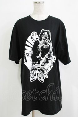 画像1: NieR Clothing / プリントCOTTON CUTSEW  ブラック H-25-11-21-1064-PU-TO-KB-ZH