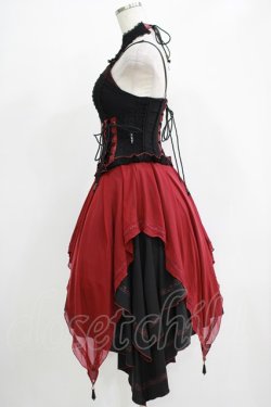 画像2: OZZ ANGELO / Capricious kittyホルタービスチェワンピース  黒×赤 H-25-11-21-1007-OO-OP-KB-ZH