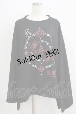 画像1: Deorart / オーバーサイズ・着物長袖カットソー M ブラック×ワイン H-25-11-21-1065-PU-TO-KB-ZH