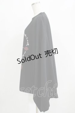 画像2: Deorart / オーバーサイズ・着物長袖カットソー M ブラック×ワイン H-25-11-21-1065-PU-TO-KB-ZH
