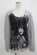 SEXY DYNAMITE LONDON / プリントロングスリーブカットソー  グレー H-25-11-21-1067-PU-TO-KB-ZH