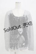 SEXY DYNAMITE LONDON / プリントロングスリーブカットソー  グレー H-25-11-21-1067-PU-TO-KB-ZH