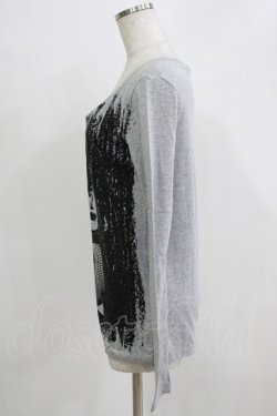 画像2: SEXY DYNAMITE LONDON / プリントロングスリーブカットソー  グレー H-25-11-21-1067-PU-TO-KB-ZH