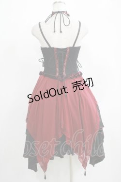 画像3: OZZ ANGELO / Capricious kittyホルタービスチェワンピース  黒×赤 H-25-11-21-1007-OO-OP-KB-ZH