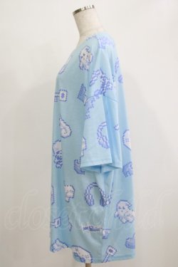 画像2: LISTEN FLAVOR / 8bitフルグラフィックビッグTシャツ F ライトブルー H-25-11-21-1069-PU-TO-KB-ZH