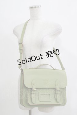 画像1: Jane Marple / Crownエンブレムのサッチェルバッグ  グリーン H-25-11-21-1071-JM-BG-KB-ZH