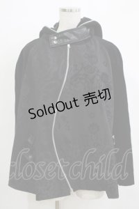 Sixh / 別珍切替フードポンチョケープ  ブラック H-25-11-21-1073-HN-JA-KB-ZH