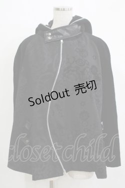 画像1: Sixh / 別珍切替フードポンチョケープ  ブラック H-25-11-21-1073-HN-JA-KB-ZH