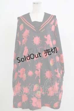 画像1: Drug Honey / ストロベリーブラッドセーラーワンピース  ブラック H-25-11-21-1009-PU-OP-KB-ZH