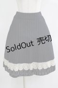 Jane Marple / ブリティッシュウールレーストリミングスカート  ネイビーストライプ H-25-11-21-1010-JM-SK-KB-ZH