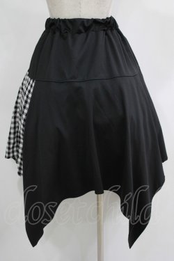 画像3: NieR Clothing / チェック切替イレギュラースカート  黒 H-25-11-21-1011-PU-SK-KB-ZH