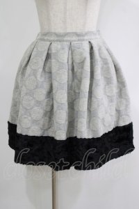 Emily Temple cute / ドットウールジャガードスカート  グレー×クロ H-25-11-21-1014-ET-SK-KB-ZH