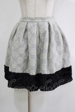 画像1: Emily Temple cute / ドットウールジャガードスカート  グレー×クロ H-25-11-21-1014-ET-SK-KB-ZH