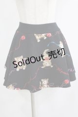 MILK / Kittenミニスカート  ブラックベース H-25-11-21-1017-ML-SK-KB-ZH