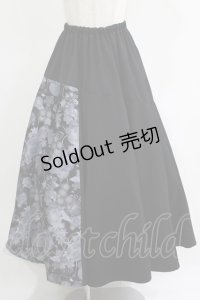 gouk / 和柄切替ロングスカート  ブラック H-25-11-21-1018-GO-SK-KB-ZH