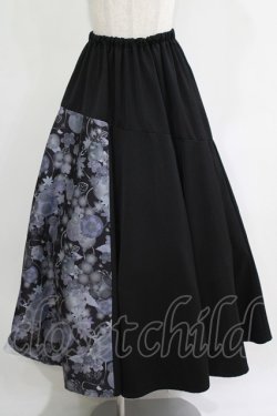 画像1: gouk / 和柄切替ロングスカート  ブラック H-25-11-21-1018-GO-SK-KB-ZH