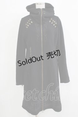 画像1: Rozen Kavalier / 裾プリントロングパーカー  ブラック H-25-11-21-1019-OO-TO-KB-ZH