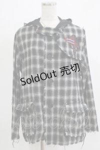 h.ANARCHY / ダメージチェックフードジャケット  ブラック H-25-11-21-1020-HN-JA-KB-ZH