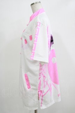 画像2: ACDC RAG / パンダチャイナジャケット  白×ピンク H-25-11-21-1022-PU-JA-KB-ZH