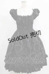 Drug Honey / シャーリングフロッキーワンピース  黒 H-25-11-21-1003-PU-OP-KB-ZH