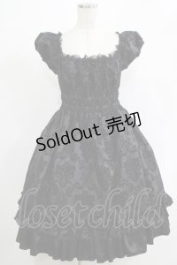 Drug Honey / シャーリングフロッキーワンピース  黒 H-25-11-21-1003-PU-OP-KB-ZH