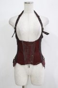 Ozz Croce / クロス刺繍ホルターコルセットビスチェ  ボルドー H-25-11-21-1023-OO-TO-KB-ZH