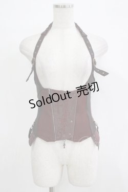画像1: Ozz Croce / クロス刺繍ホルターコルセットビスチェ  ボルドー H-25-11-21-1023-OO-TO-KB-ZH