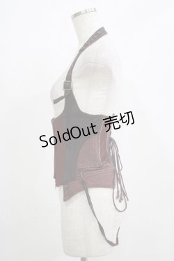 画像2: Ozz Croce / クロス刺繍ホルターコルセットビスチェ  ボルドー H-25-11-21-1023-OO-TO-KB-ZH