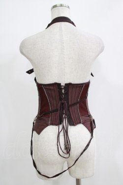 画像3: Ozz Croce / クロス刺繍ホルターコルセットビスチェ  ボルドー H-25-11-21-1023-OO-TO-KB-ZH