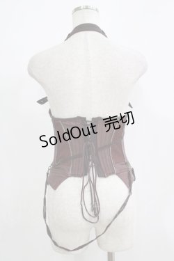 画像3: Ozz Croce / クロス刺繍ホルターコルセットビスチェ  ボルドー H-25-11-21-1023-OO-TO-KB-ZH