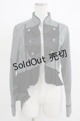 ALGONQUINS / 2Wayストライプナポレオンジャケット  ブラック H-25-11-21-1024-AL-JA-KB-ZH