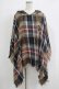 画像1: NieR Clothing / フード付きニットポンチョ  MIXカラーチェック H-25-11-21-1025-PU-JA-KB-ZH (1)