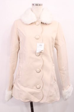 画像1: LIZ LISA / ファーカラーコート Free アイボリー H-25-11-21-019-LO-CO-NS-ZH