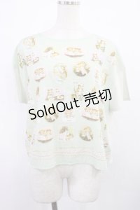 Franche Lippee /  DiaryスカーフTシャツ M ミント H-25-11-21-026-LO-TO-NS-ZH