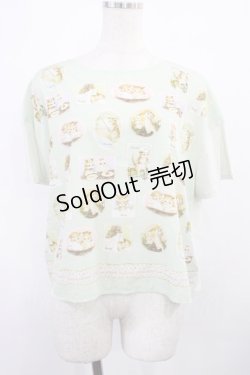 画像1: Franche Lippee /  DiaryスカーフTシャツ M ミント H-25-11-21-026-LO-TO-NS-ZH