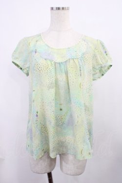 画像1: Franche Lippee / 万華鏡ブラウス M ミント H-25-11-21-029-LO-BL-NS-ZH