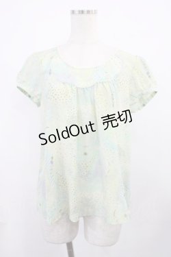 画像1: Franche Lippee / 万華鏡ブラウス M ミント H-25-11-21-029-LO-BL-NS-ZH