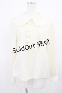 m petit by misako / AM マルエリフリルブラウス M 生成り H-25-11-21-030-LO-BL-NS-ZH