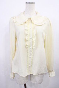 画像1: m petit by misako / AM マルエリフリルブラウス M 生成り H-25-11-21-030-LO-BL-NS-ZH