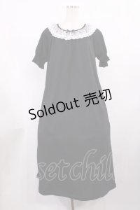 m petit by misako / AOKエリツキギャザーワンピース M ブラック H-25-11-21-004-LO-OP-NS-ZH